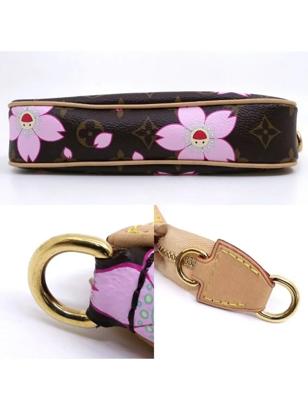 Louis Vuitton LV TM Pochette Ascending Soir Monogram Cherry Blossom GD Handbag